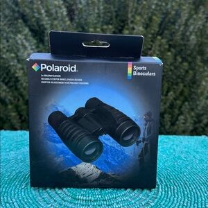 Polaroid Black Sports Binoculars with Blue Accents
